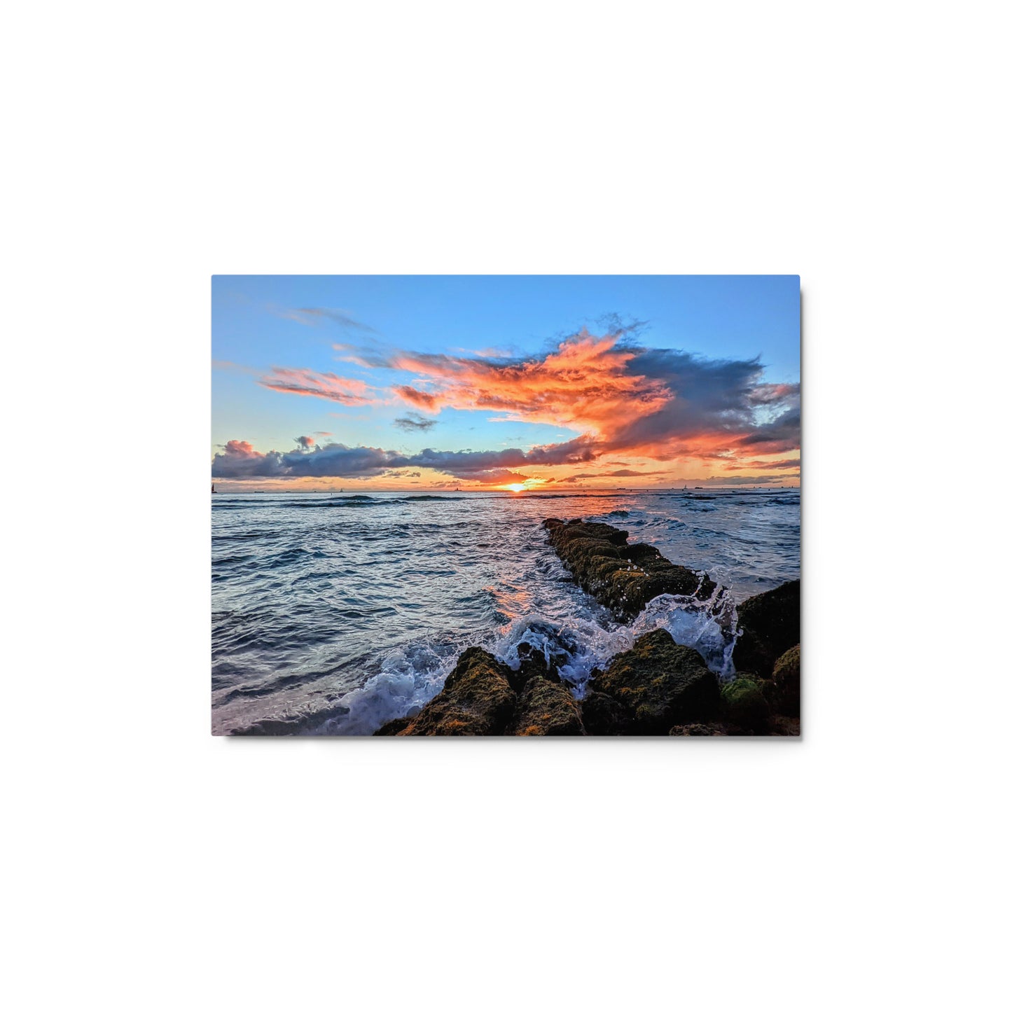 Ocean’s Embrace Hawaii Sunset Metal Poster