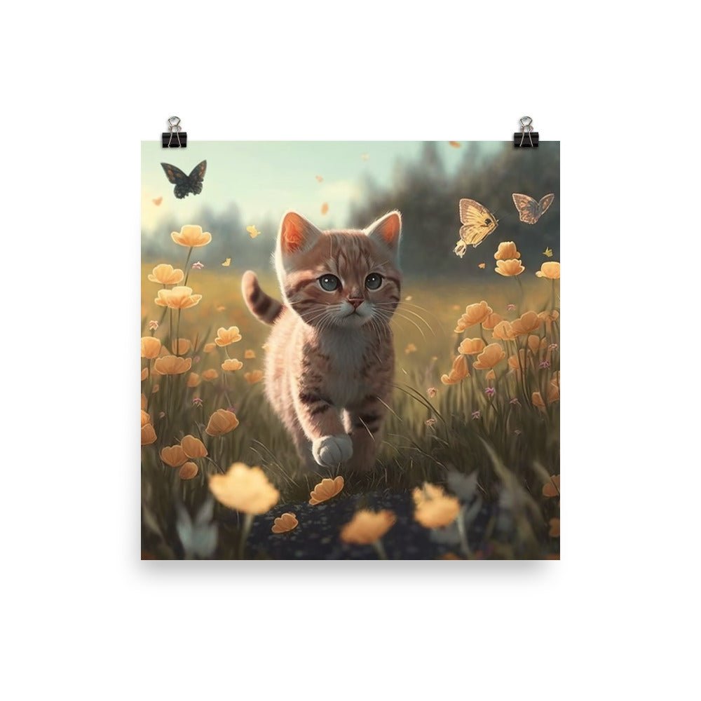 Cat in a field of Butterflies - Waywardthird -