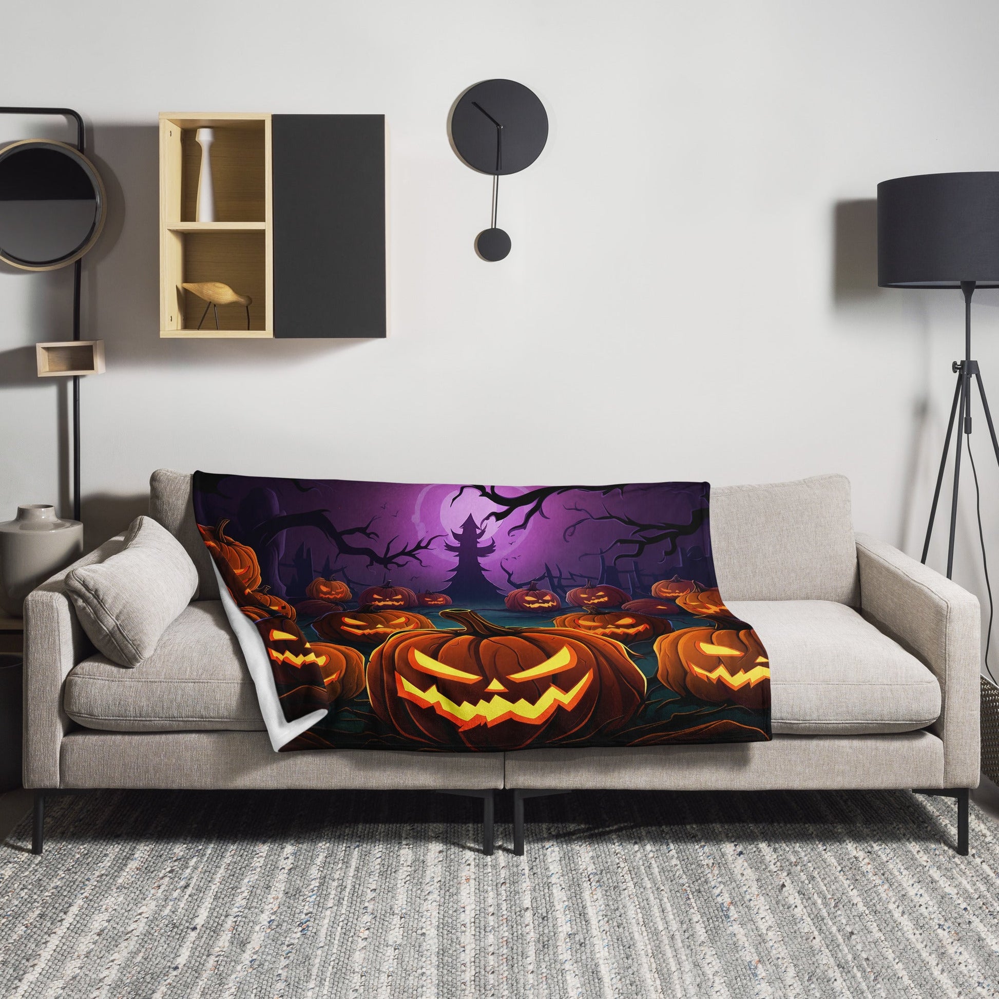 Haunted Harvest Halloween Throw Blanket - Waywardthird -