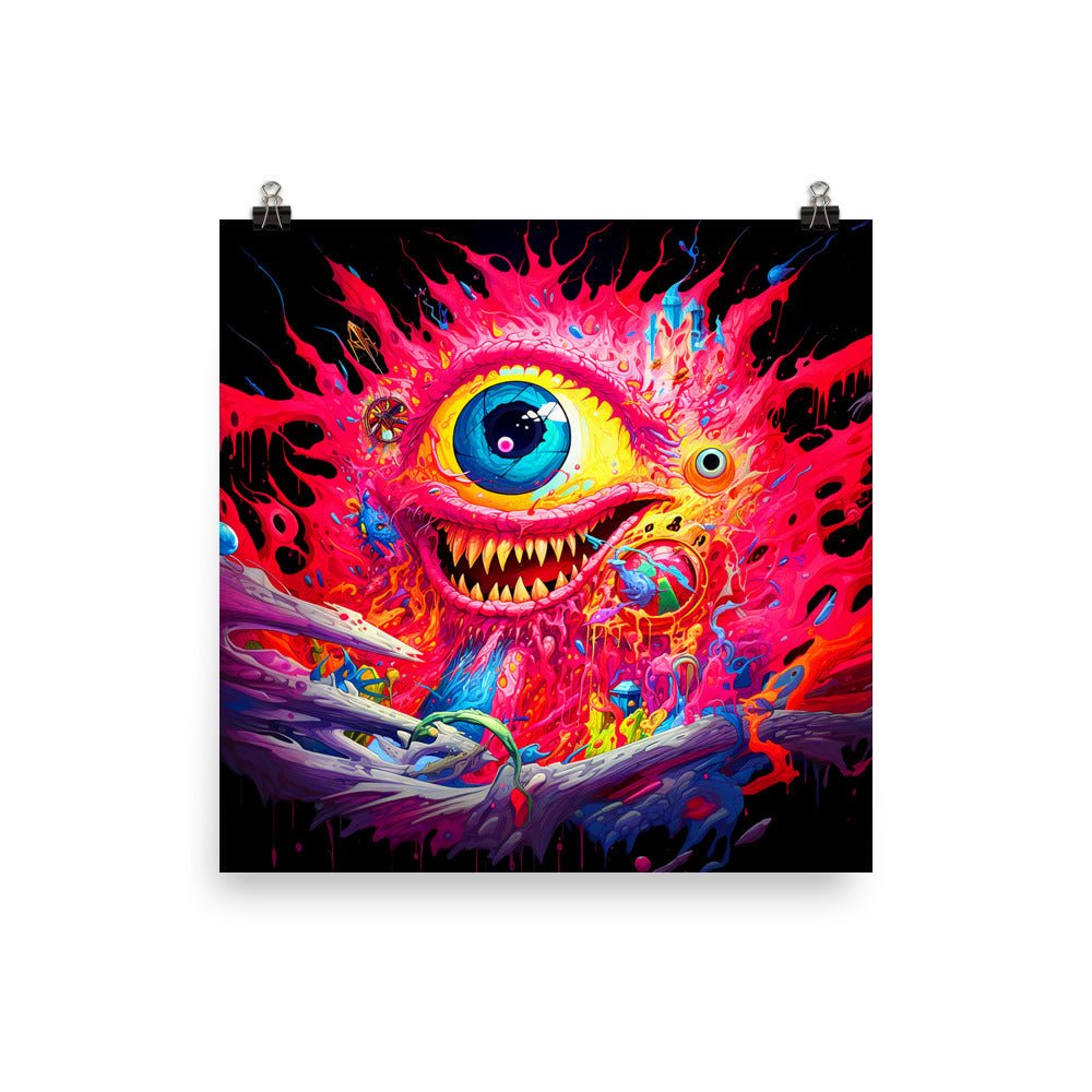 Smiling neon Monster - Waywardthird -