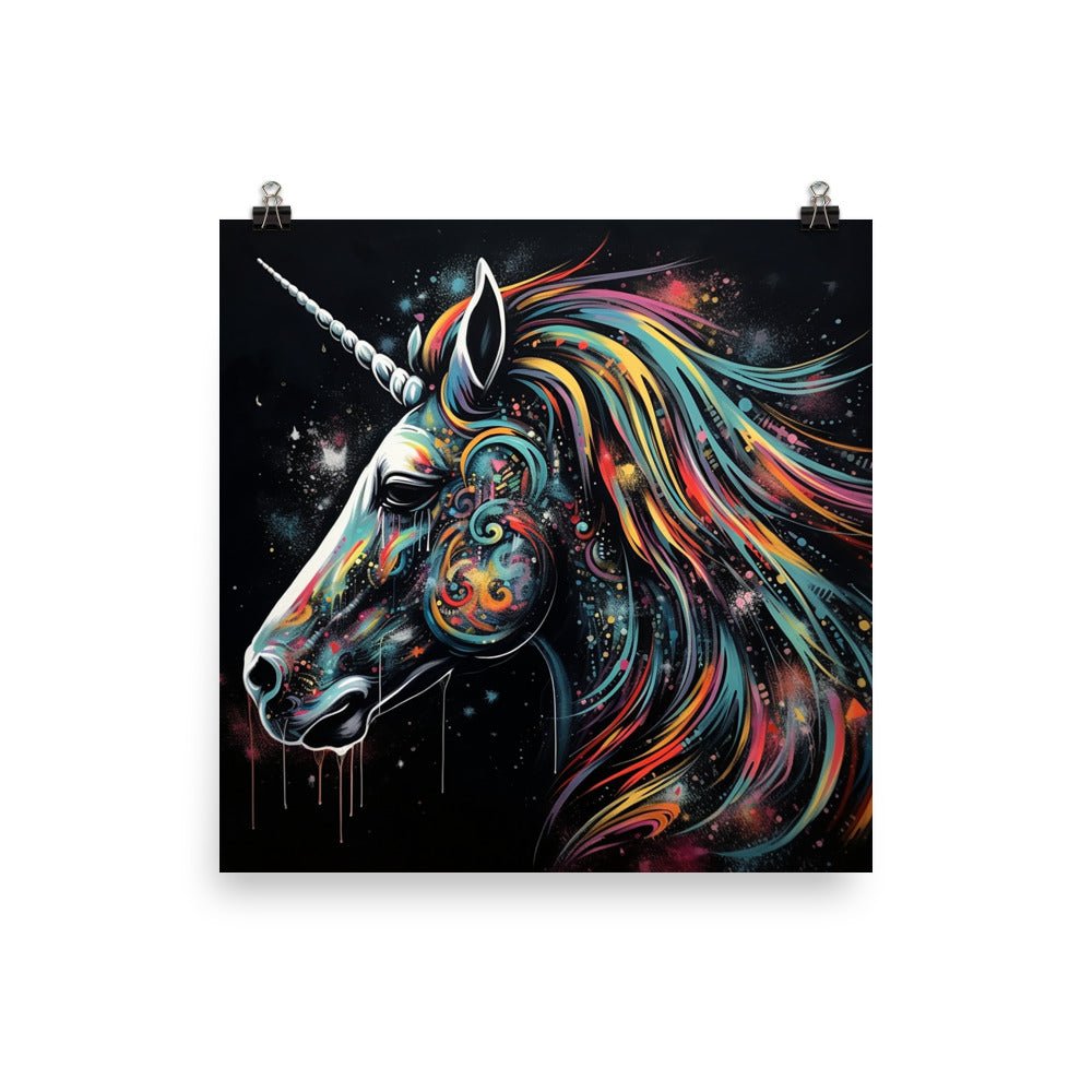 Splatter Paint Unicorn Poster - Waywardthird - Poster