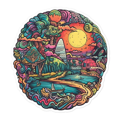 Trippy World Sticker - Waywardthird -
