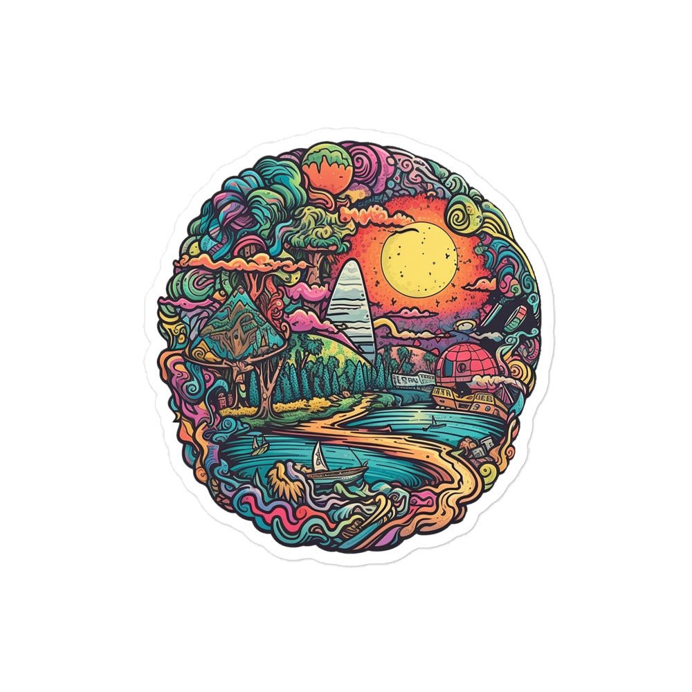 Trippy World Sticker - Waywardthird -